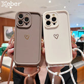Heart Silicone Crossbody Case for iPhone